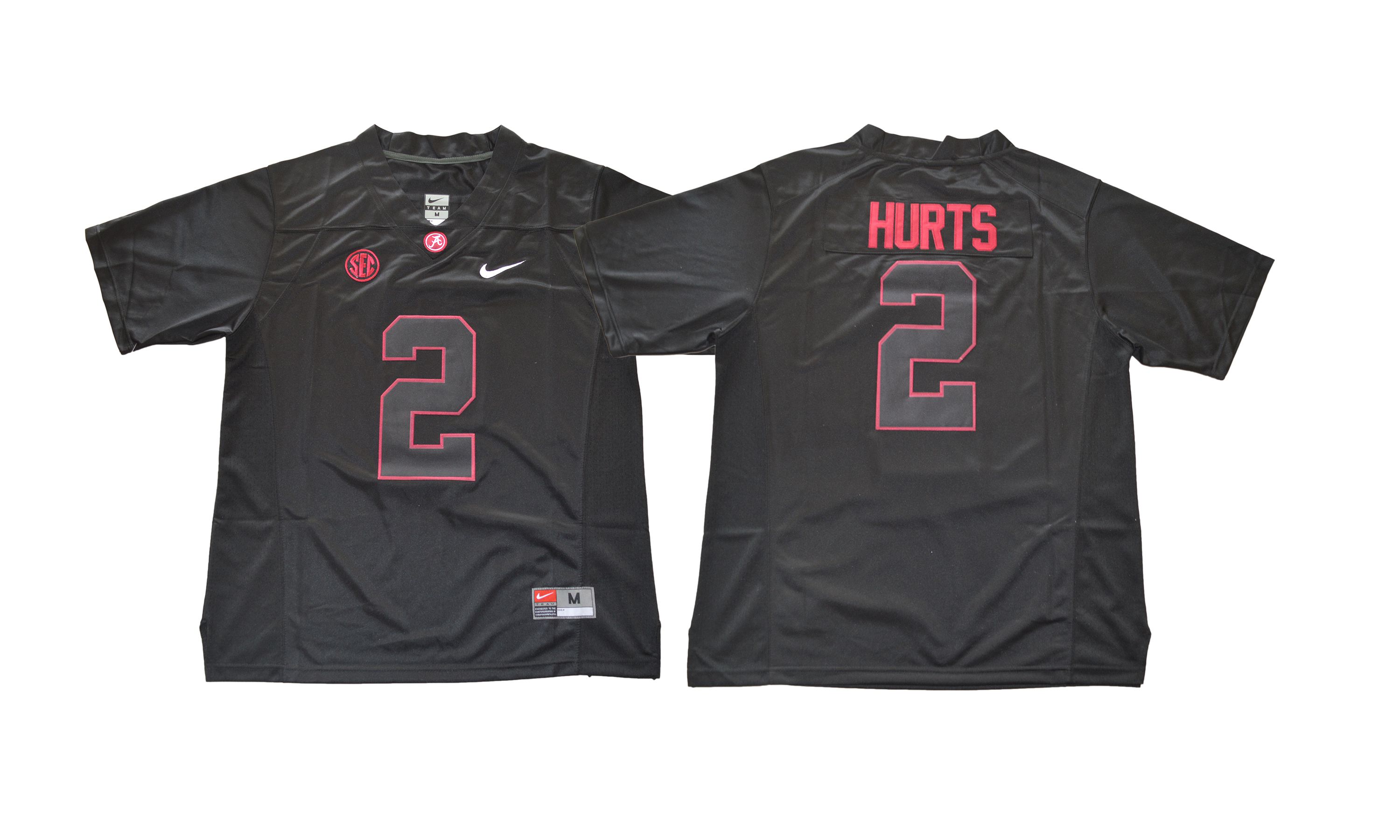 Men NCAA 2017 Alabama Crimson Tide 2 Jalen Hurts black jersey